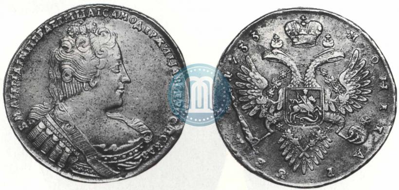 Фото 1 рубль 1733 года  