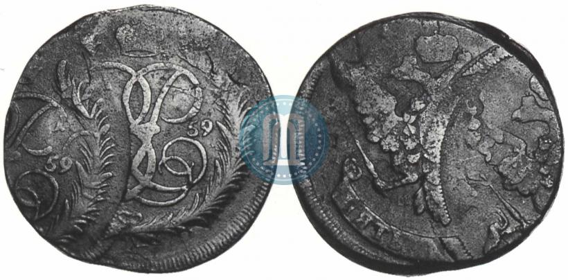 Фото 5 копеек 1759 года ММ 