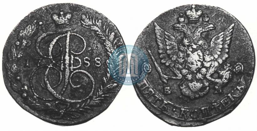 Фото 5 копеек 1788 года ЕМ 