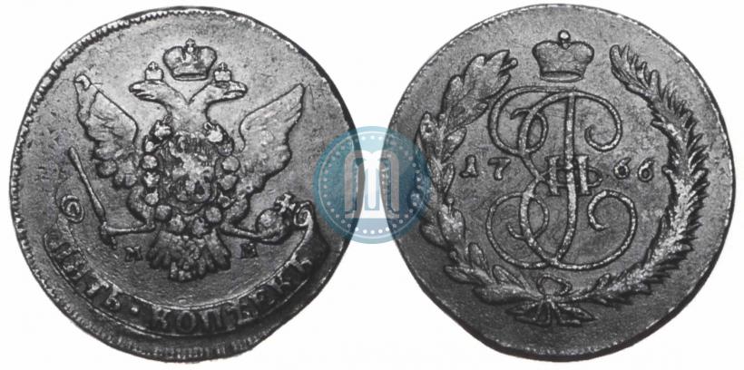 Picture 5 kopecks 1766 year ММ 