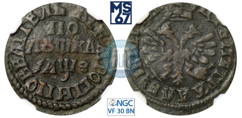 Фото Полушка 1707 года  