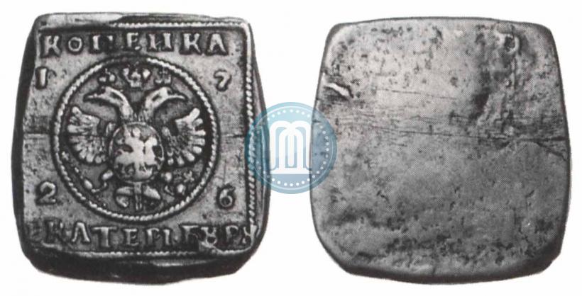 Picture 1 kopeck 1726 year ЕКАТЕРIБУРХЬ "Copper plate"