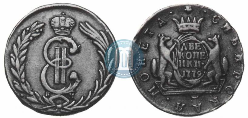 Фото 2 копейки 1779 года КМ 