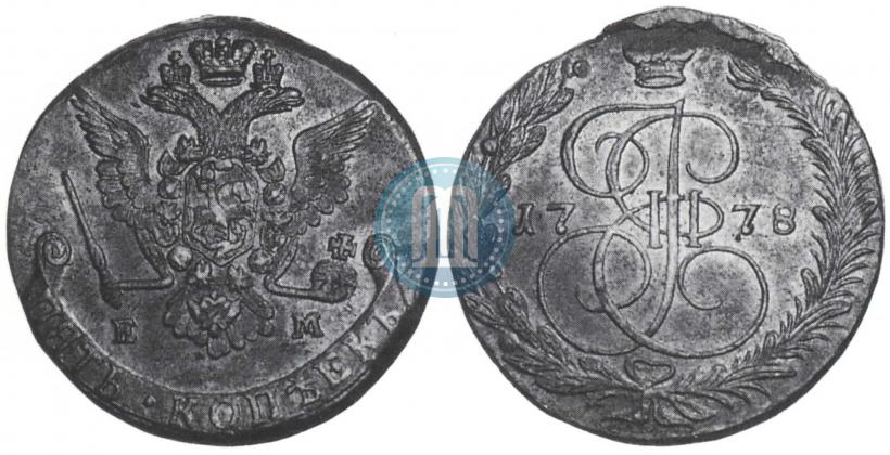 Picture 5 kopecks 1778 year ЕМ 