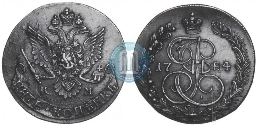 Picture 5 kopecks 1784 year КМ 