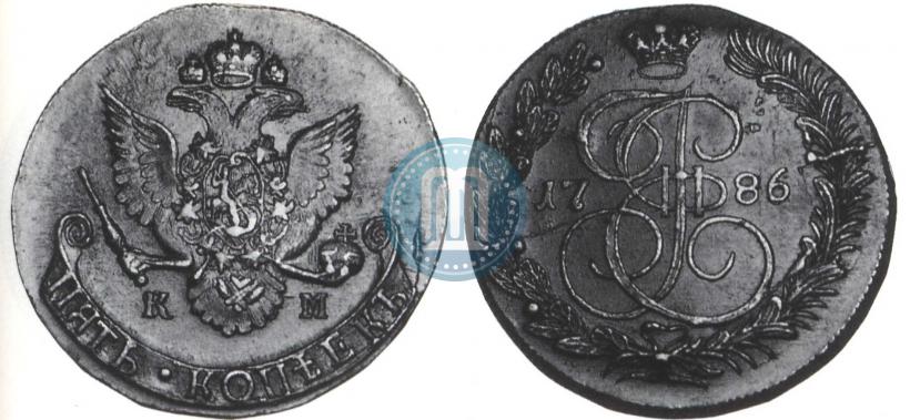 Picture 5 kopecks 1786 year КМ 