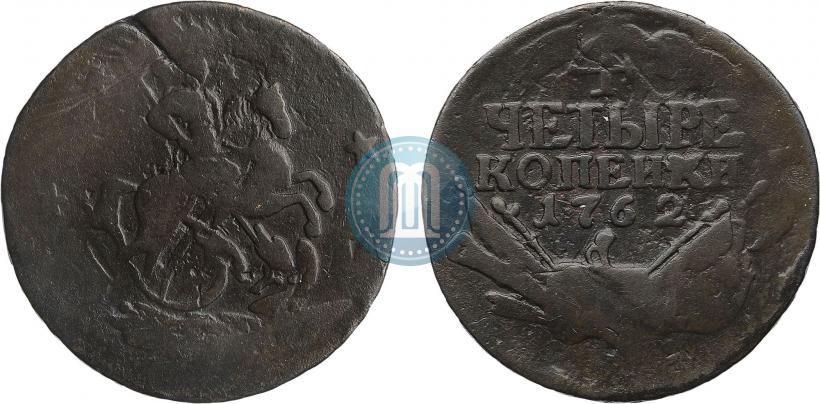 Picture 4 kopecks 1762 year  