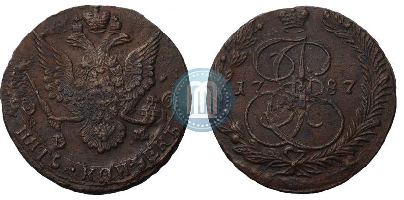 Фото 5 копеек 1787 года ЕМ 
