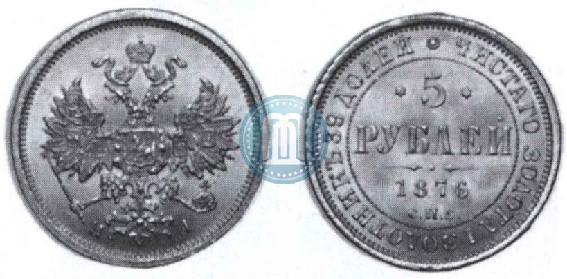 Фото 5 рублей 1876 года СПБ-НІ 