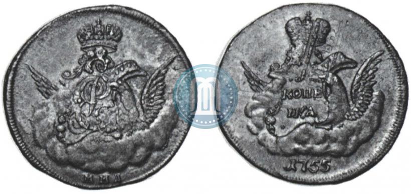 Picture 1 kopeck 1755 year ММД 