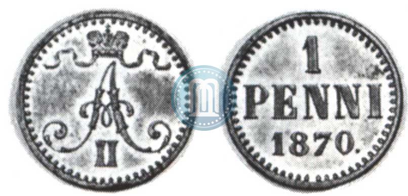 Фото 1 пенни 1870 года  