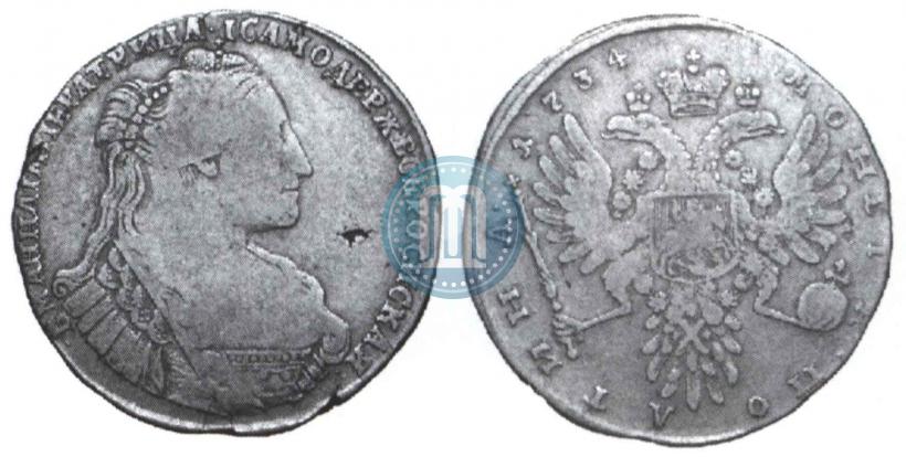 Picture Poltina 1734 year  "Type of 1735"
