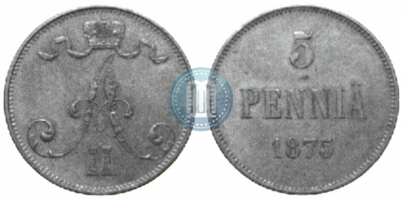 Picture 5 pennia 1875 year  