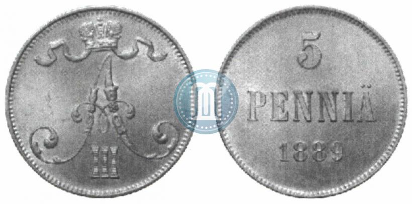 Фото 5 пенни 1889 года  