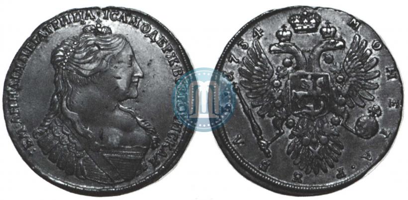 Фото 1 рубль 1734 года  "Тип 1735 года"