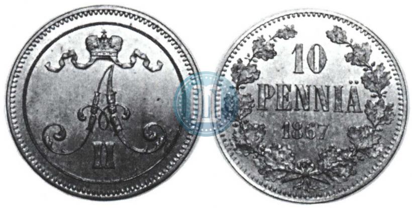 Picture 10 pennia 1867 year  