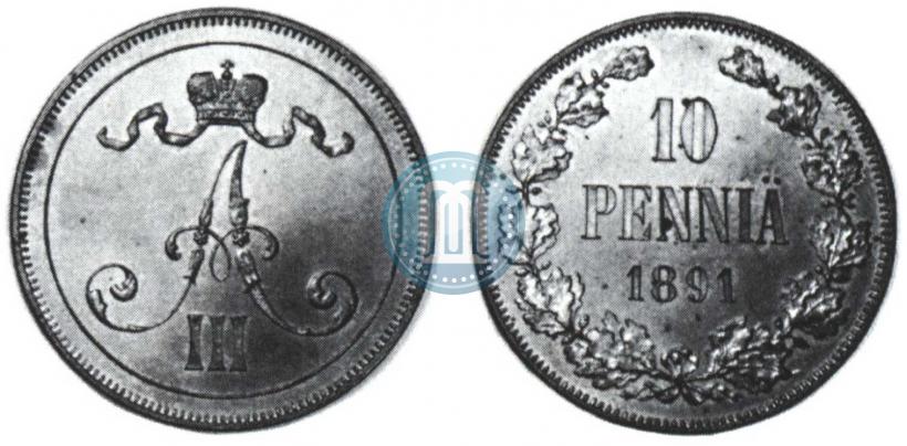 Picture 10 pennia 1891 year  