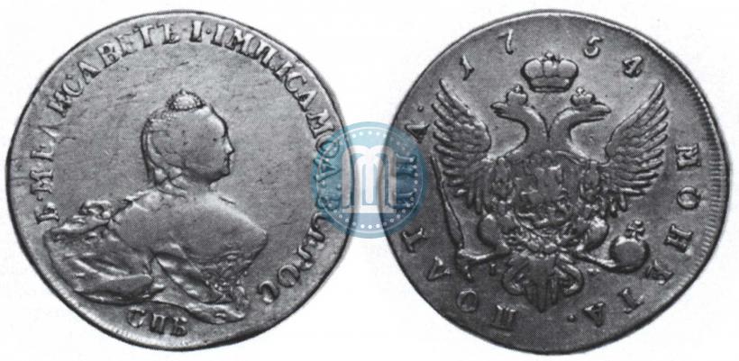 Picture Poltina 1754 year СПБ-IМ "Portrait by Benjamin Scott"
