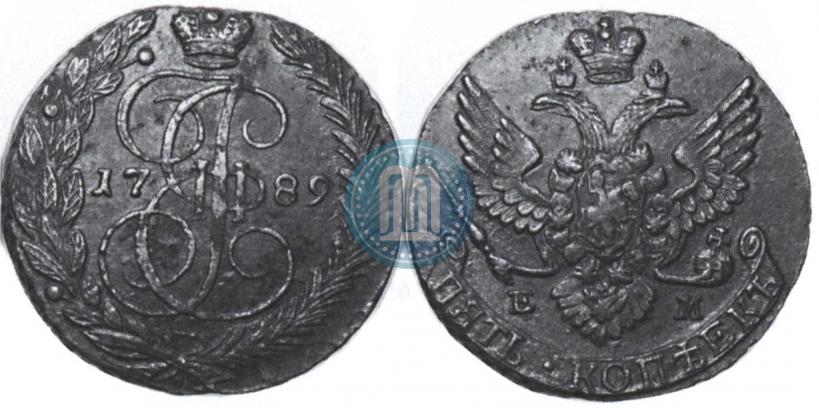 Picture 5 kopecks 1789 year ЕМ 