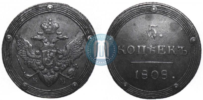Picture 5 kopecks 1808 year КМ 