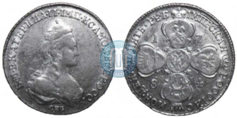 Фото 5 рублей 1784 года СПБ 