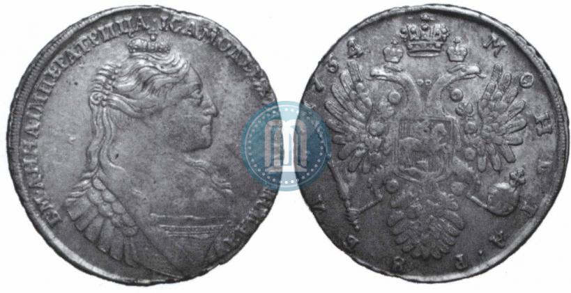 Фото 1 рубль 1734 года  "Тип 1735 года"