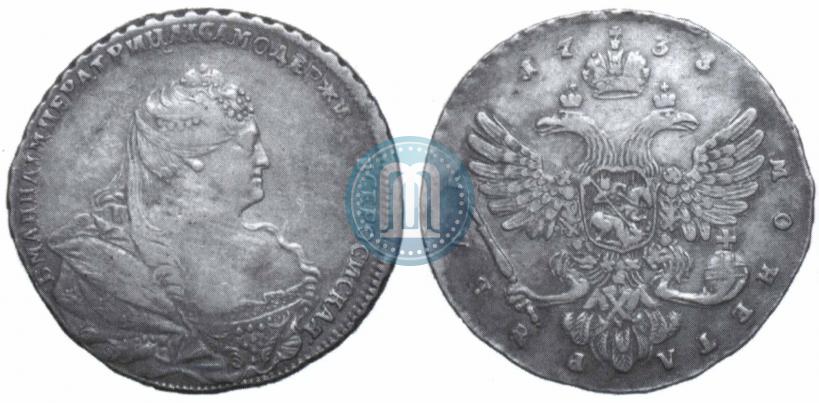 Picture 1 rouble 1738 year  "Petersburg type"