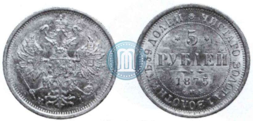 Фото 5 рублей 1875 года СПБ-НІ 
