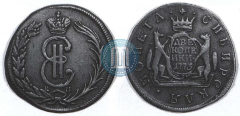Фото 2 копейки 1773 года КМ 
