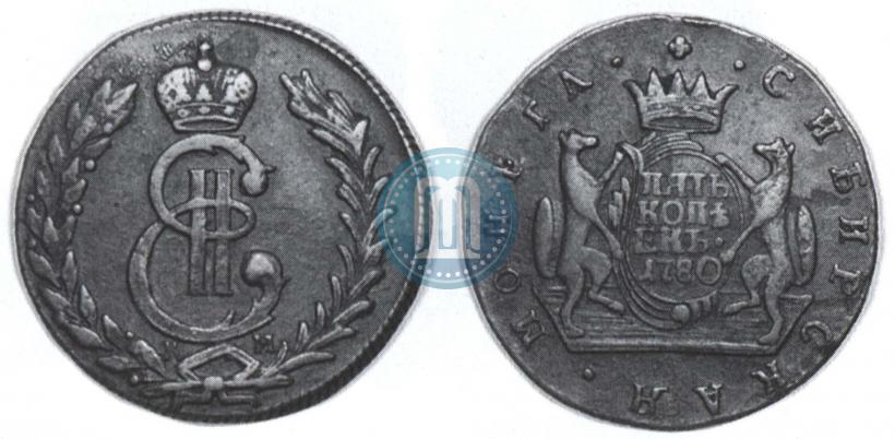 Фото 5 копеек 1780 года КМ 