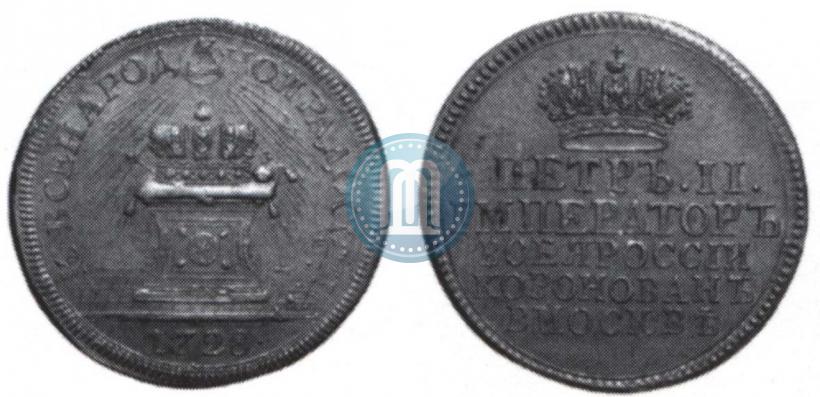 Picture Token Coin 1728 year  "Coronation of the Emperor Peter II"