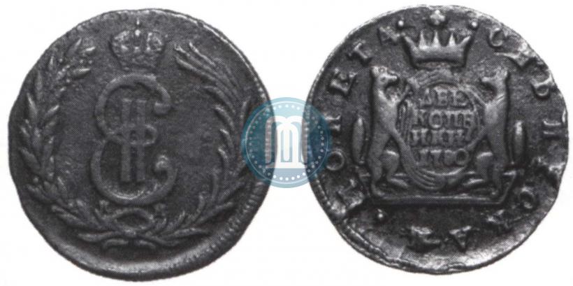 Фото 2 копейки 1780 года КМ 