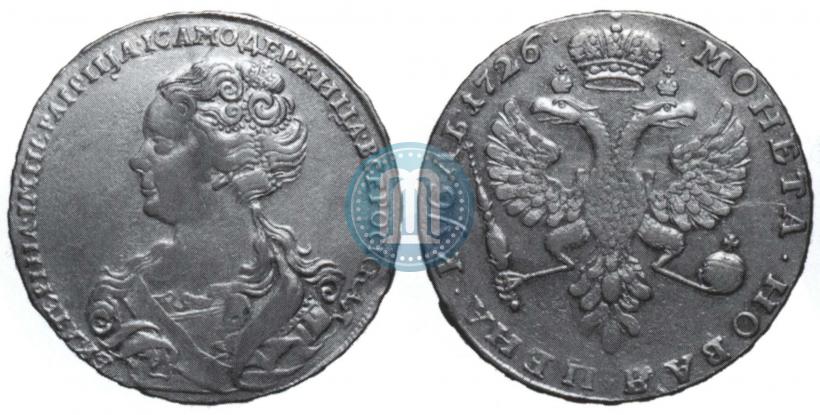 Фото 1 рубль 1726 года  "Московский тип, портрет влево"