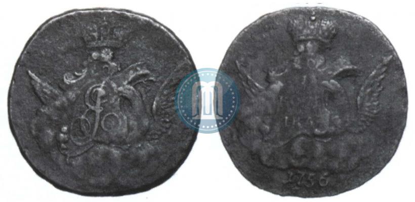 Фото 1 копейка 1755 года  