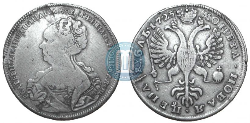 Picture 1 rouble 1725 year СПБ "Petersburg type, portrait turned to the left"