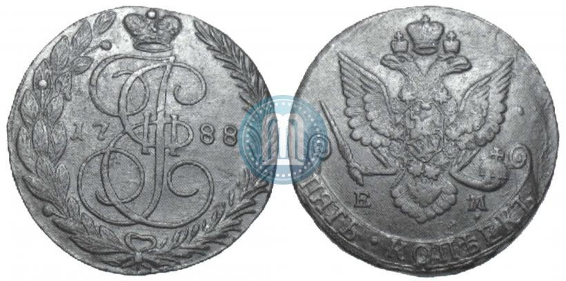 Фото 5 копеек 1788 года ЕМ 