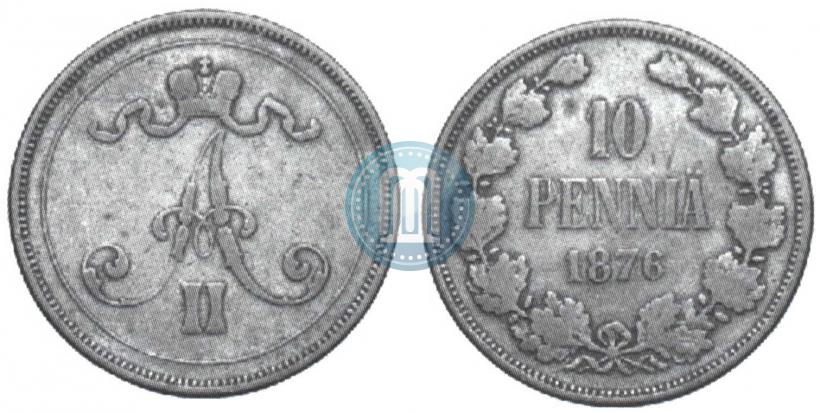 Фото 10 пенни 1876 года  