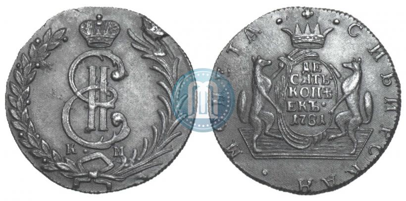Picture 10 kopecks 1781 year КМ 