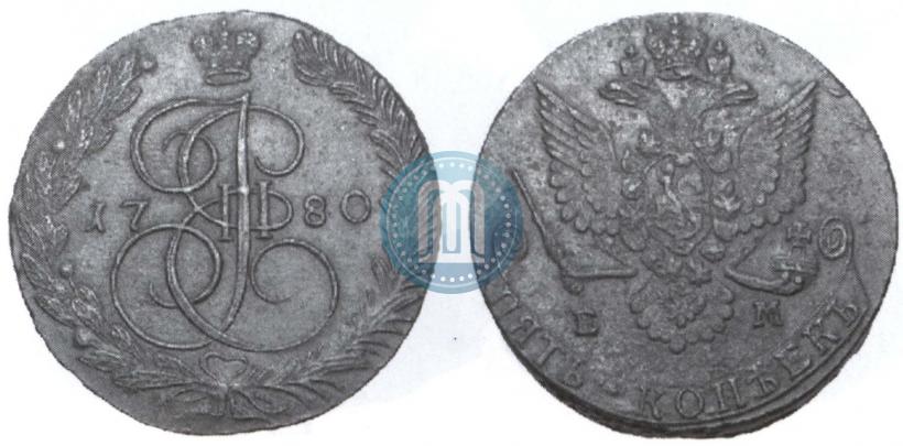 Picture 5 kopecks 1780 year ЕМ 