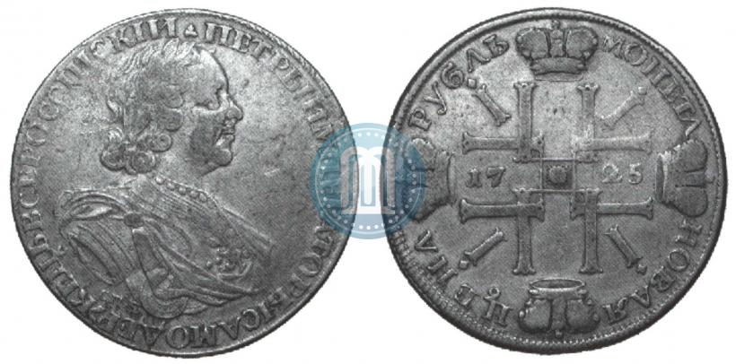 Picture 1 rouble 1725 year СПБ "Sun rouble, portrait in armour"