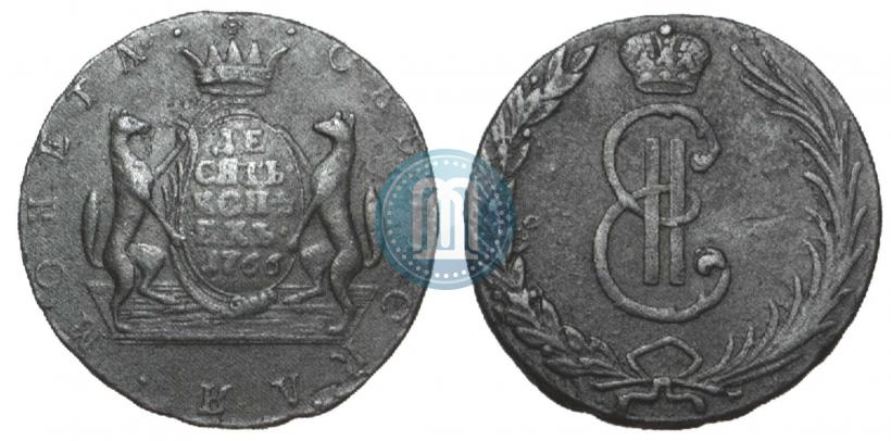Picture 10 kopecks 1766 year  