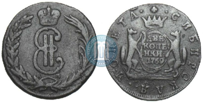 Picture 2 kopecks 1769 year КМ 