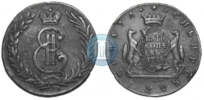 Picture 5 kopecks 1774 year КМ 