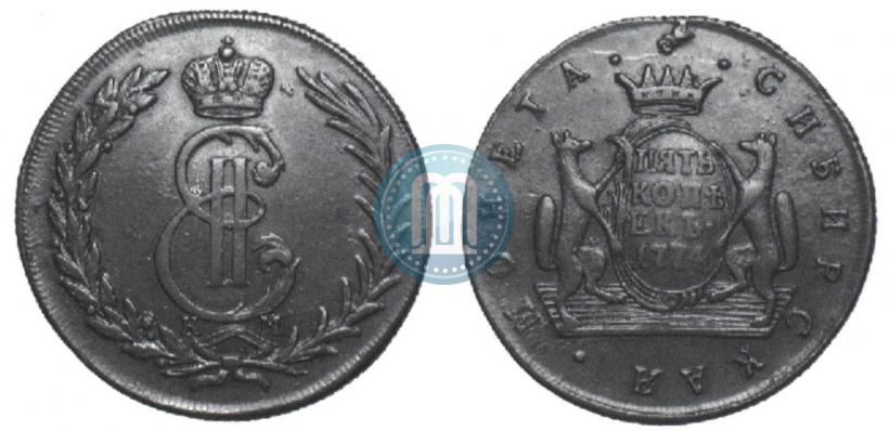 Фото 5 копеек 1774 года КМ 