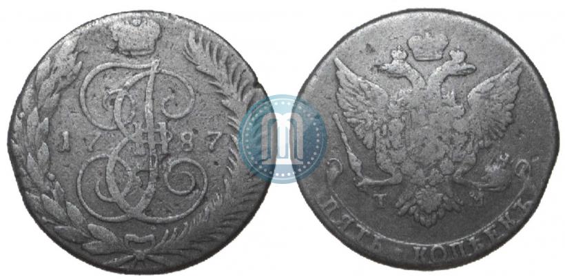 Picture 5 kopecks 1787 year ТМ 