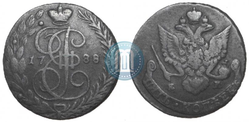 Picture 5 kopecks 1788 year ЕМ 
