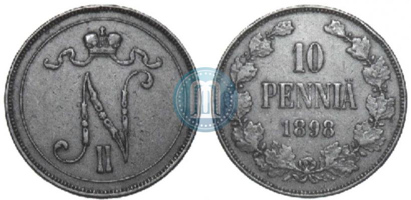 Picture 10 pennia 1898 year  