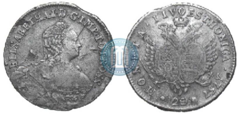 Picture 24 kopecks 1757 year  "For Livonia"