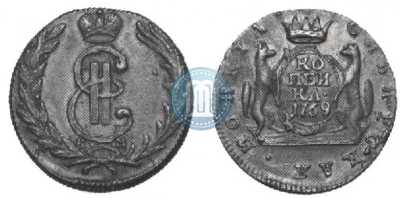 Picture 1 kopeck 1769 year КМ 