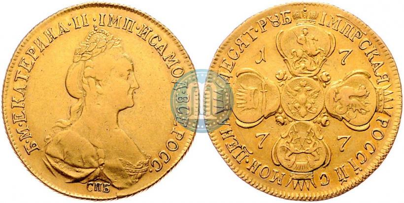 Picture 10 roubles 1777 year СПБ 
